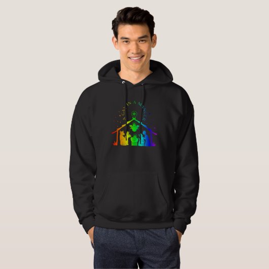 Gay Manger LGBTQ Kerstmis Grappig Hoodie (Voorkant volledig)