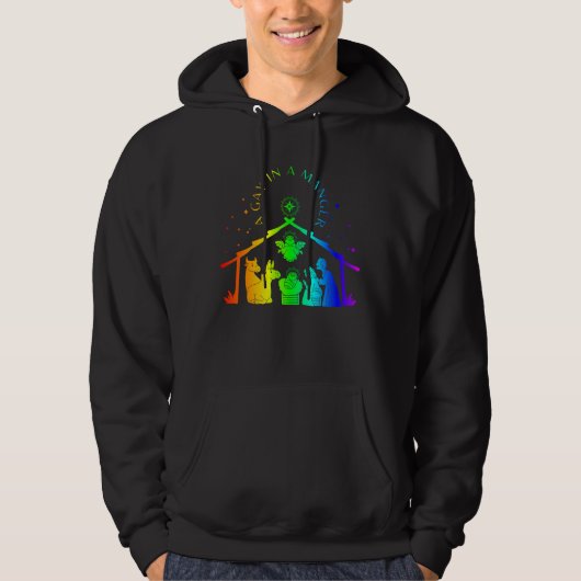 Gay Manger LGBTQ Kerstmis Grappig Hoodie (Voorkant)