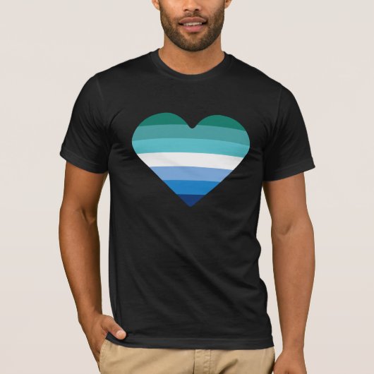 Gay Mannelijke Pride Hart T-shirt (Voorkant)