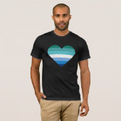Gay Mannelijke Pride Hart T-shirt (Voorkant volledig)