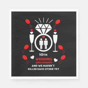 Gay Mannen 10th Wedding Jubileum Banner Servet