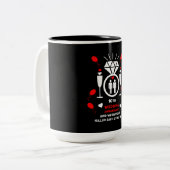 Gay Mannen 10th Wedding Jubileum Banner Tweekleurige Koffiemok (Voorkant links)