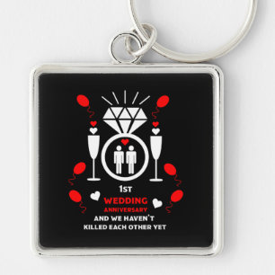 Gay Mannen 1e Wedding Jubileum Banner Sleutelhanger