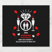 Gay Mannen 3rd Wedding Jubileum Sparkling Wijnetiket (Enkel label)