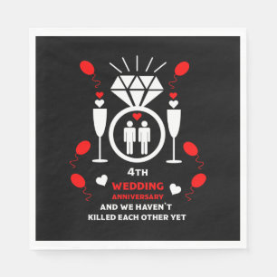 Gay Mannen 4th Wedding Jubileum Servet