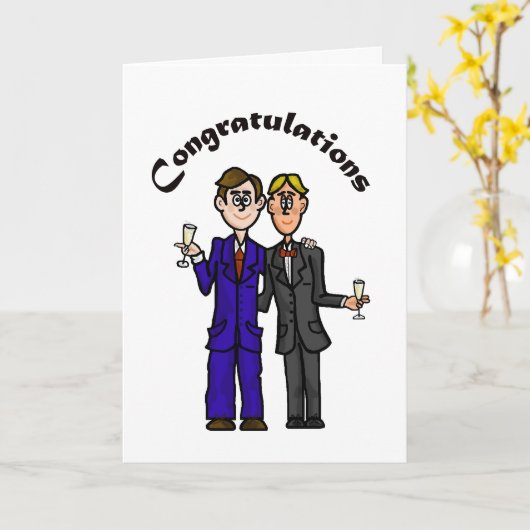 Gay Mannen bruiloft Kaart aanpassen! (Gele Bloem)