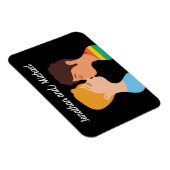 Gay Mannen Couple Kiss Custom LGBTQ Pride Monogram Magneet (Rechterzijde)
