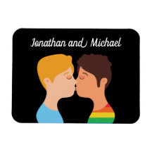 Gay Mannen Couple Kiss Custom LGBTQ Pride Monogram