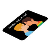 Gay Mannen Couple Kiss Custom LGBTQ Pride Monogram Magneet (Linkerzijde)