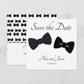 Gay mannen Modern Black White Save the Date Weddin (Voorkant / Achterkant)