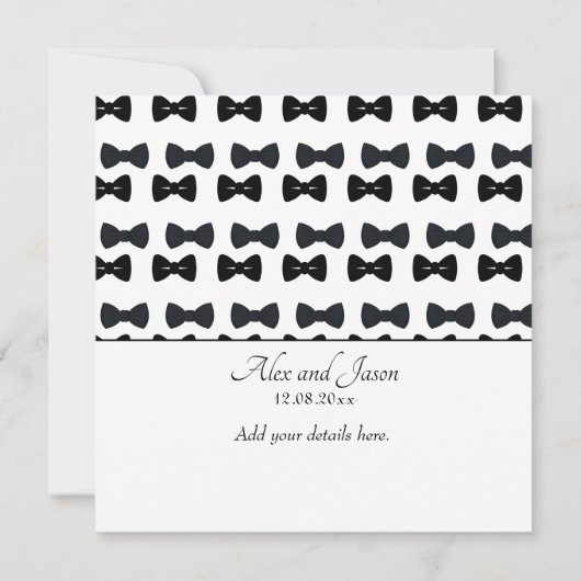 Gay mannen Modern Black White Save the Date Weddin (Achterkant)