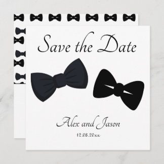 Gay mannen Modern Black White Save the Date Weddin