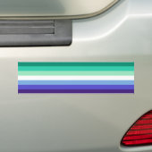 Gay Mannen Pride Flag (Azure & Blue) Bumpersticker (Op auto)