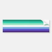 Gay Mannen Pride Flag (Azure & Blue) Bumpersticker (Voorkant)