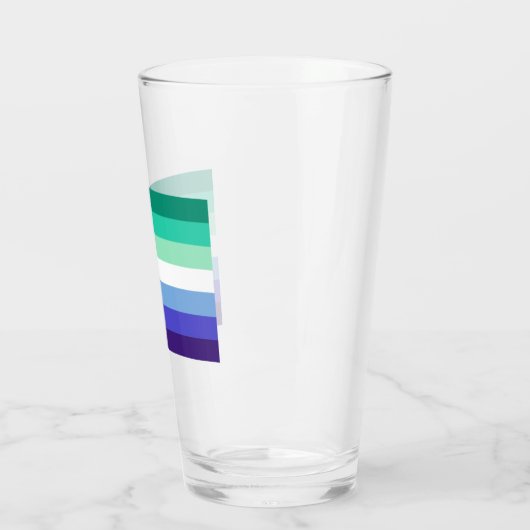 Gay Mannen Pride Flag (Azure & Blue) Glas (Links)