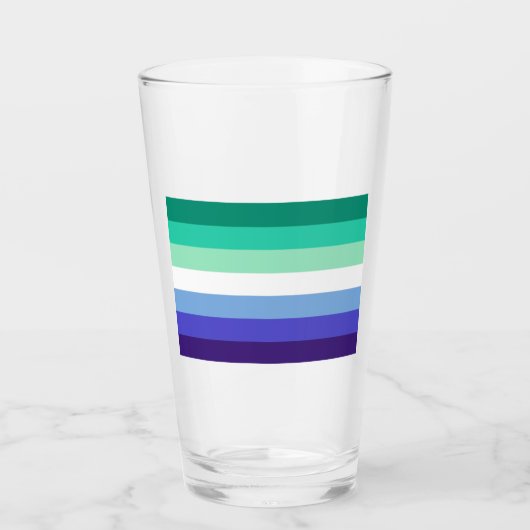 Gay Mannen Pride Flag (Azure & Blue) Glas (Voorkant)