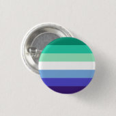 Gay Mannen Pride Flag (Azure & Blue) Ronde Button 3,2 Cm (Voorkant /achterkant)