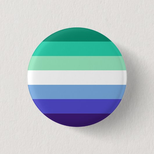 Gay Mannen Pride Flag (Azure & Blue) Ronde Button 3,2 Cm (Voorkant)