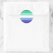 Gay Mannen Pride Flag (Azure & Blue) Ronde Sticker (Tas)