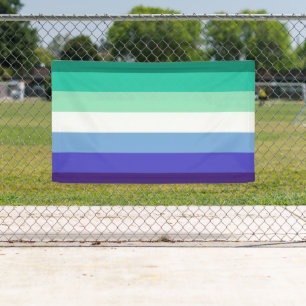 Gay Mannen Pride Flag (Azure & Blue) Spandoek