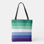Gay Mannen Pride, Striped Print, LGBTQ PRIDE Tote Bag (Achterkant)
