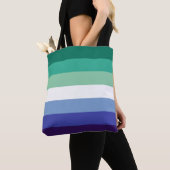 Gay Mannen Pride, Striped Print, LGBTQ PRIDE Tote Bag (Dichtbij)