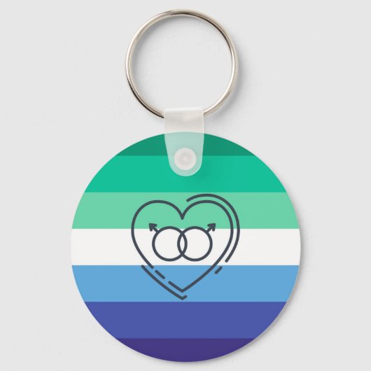 Gay mannen pride vlag sleutelhanger (Voorkant)