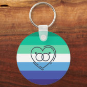 Gay mannen pride vlag sleutelhanger (Voorkant)