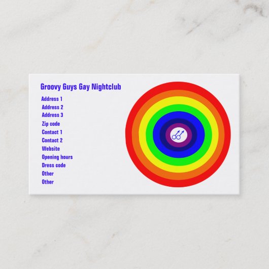 Gay Mannen Ronde Rainbow Custom Visitekaartje (Voorkant)