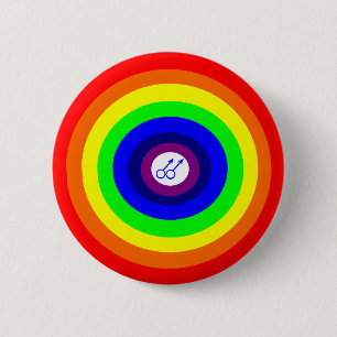 Gay Mannen Ronde Regenboog Button