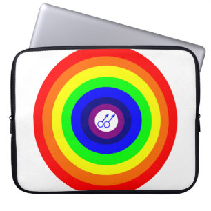 Gay Mannen Round Rainbow-laptoptas Laptop Sleeve