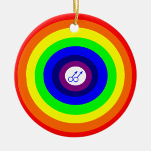 Gay Mannen Round Rainbow Pendant Keramisch Ornament