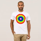 Gay Mannen Round Rainbow T Shirt (Voorkant volledig)