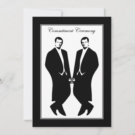 Gay Mannen Wedding Invitation. Commitment Ceremony Kaart (Voorkant)