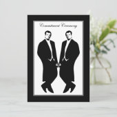 Gay Mannen Wedding Invitation. Commitment Ceremony Kaart (Staand voorkant)