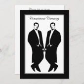 Gay Mannen Wedding Invitation. Commitment Ceremony Kaart (Voorkant / Achterkant)