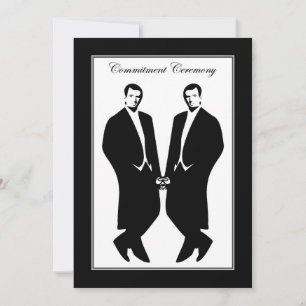 Gay Mannen Wedding Invitation. Commitment Ceremony Kaart
