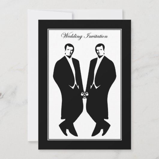 Gay Mannen Wedding Invitation. Commitment Ceremony Kaart (Voorkant)