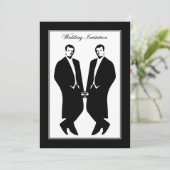 Gay Mannen Wedding Invitation. Commitment Ceremony Kaart (Staand voorkant)