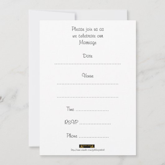 Gay Mannen Wedding Invitation. Commitment Ceremony Kaart (Achterkant)