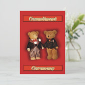 Gay Mannen Wedding Invitation. Commitment Ceremony Kaart (Staand voorkant)