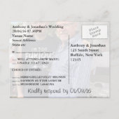 Gay Mannen Wedding Invitation RSVP met foto Uitnodiging Briefkaart (Achterkant)