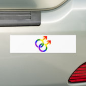Gay mannetjesregenboog bumpersticker (Op auto)