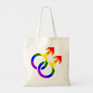 Gay mannetjesregenboog tote bag