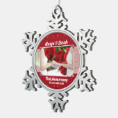 Gay Marriage 1st Jubileum Two Brides Tin Sneeuwvlok Ornament (Rechts)