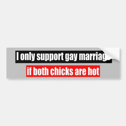 GAY MARRIAGE BUMPERSTICKER (Voorkant)