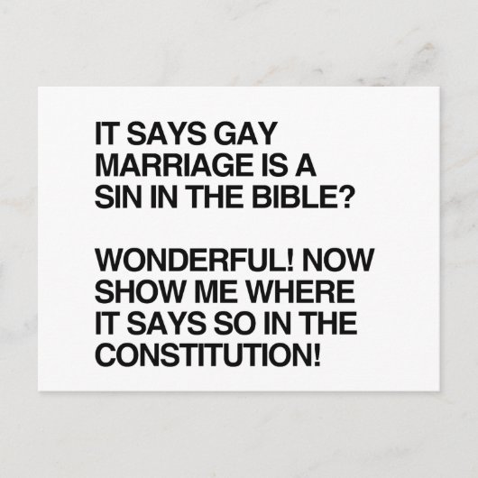 GAY MARRIAGE IS EEN SIN IN DE BIBLE BRIEFKAART (Voorkant)