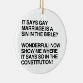 GAY MARRIAGE IS EEN SIN IN DE BIBLE KERAMISCH ORNAMENT (Rechts)