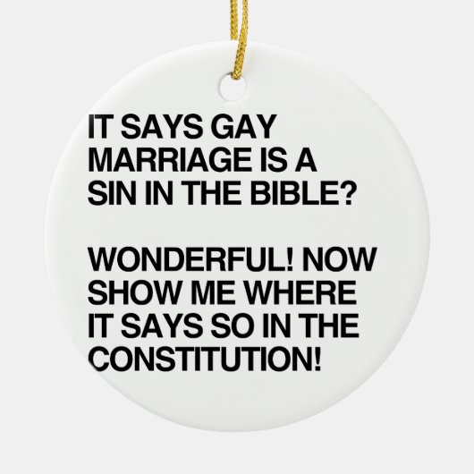 GAY MARRIAGE IS EEN SIN IN DE BIBLE KERAMISCH ORNAMENT (Voorkant)