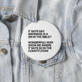 GAY MARRIAGE IS EEN SIN IN DE BIBLE RONDE BUTTON 4,0 CM (In situ)